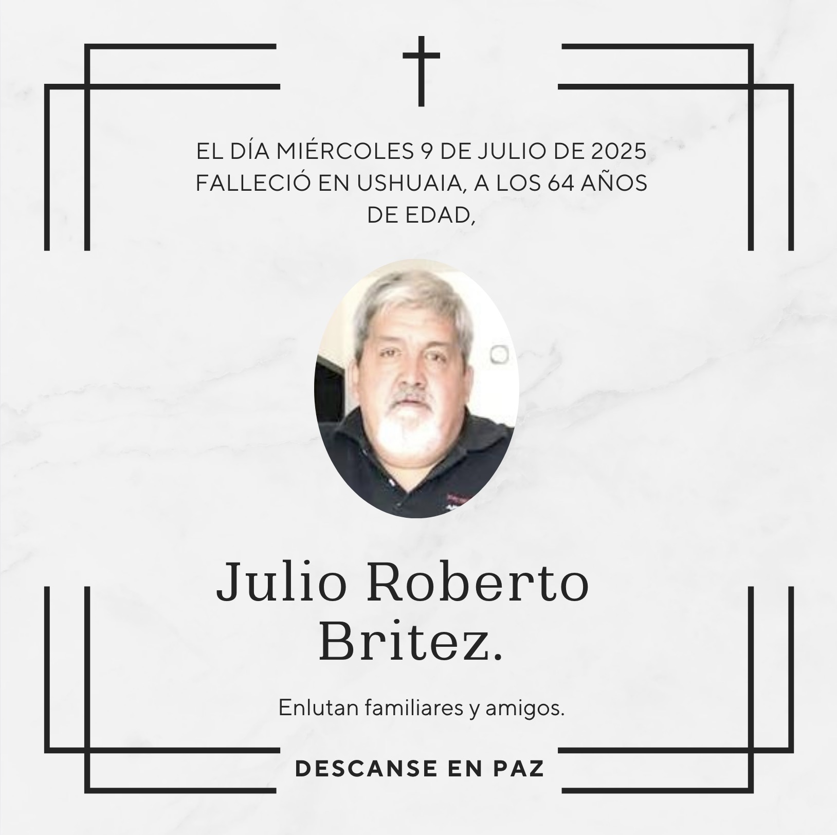 Fallecimiento | Julio Roberto Britez.